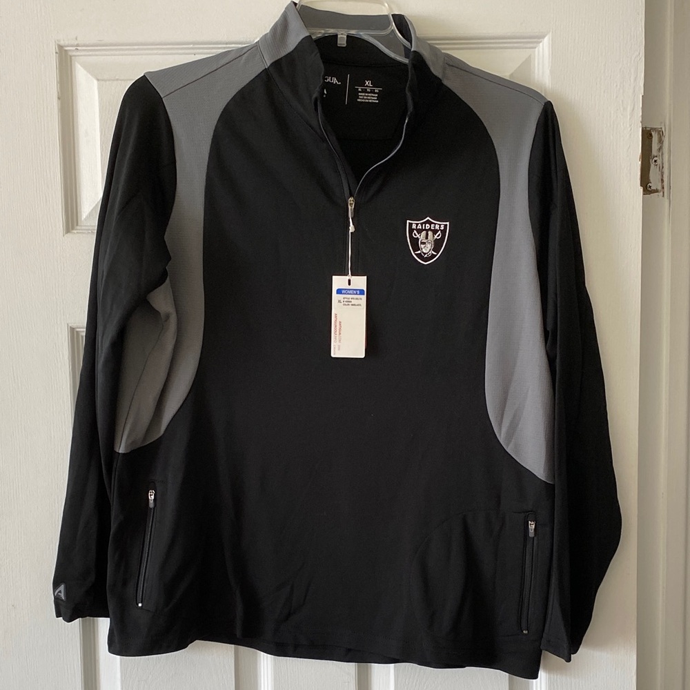 Antigua NFL Raiders Black and Gray Women's Pullover size XL NWT